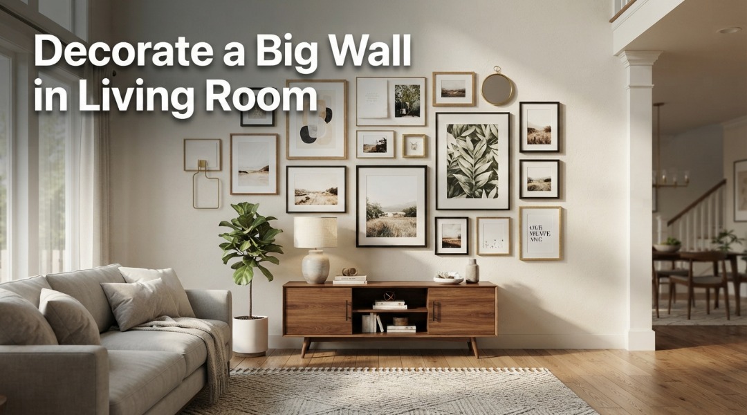 how to decorate a big wall in living room